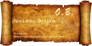 Opoldusz Britta névjegykártya
